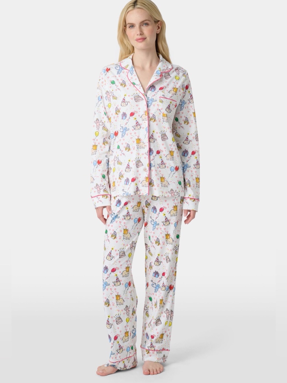 Roller Rabbit Birthday Bonanza Long Sleeve Polo Pajama’s